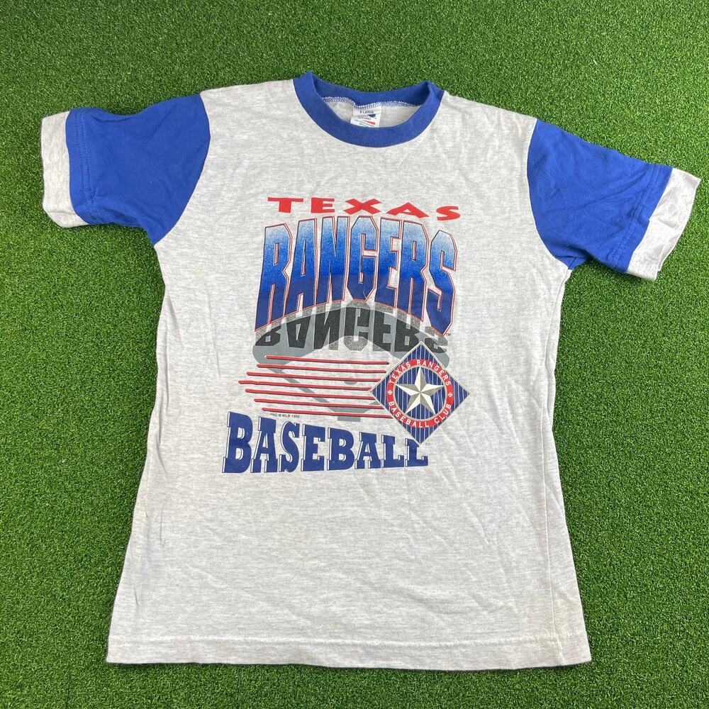 Vintage 1993 Texas Rangers Baseball Boys Graphic Sport T Shirt Baby T Sz XL